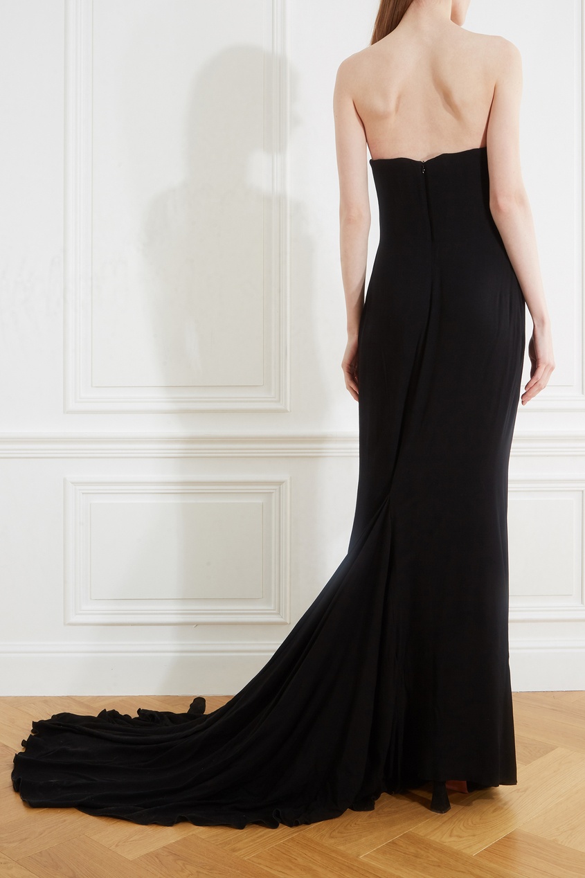 фото Черное платье со шлейфом giuseppe di morabito