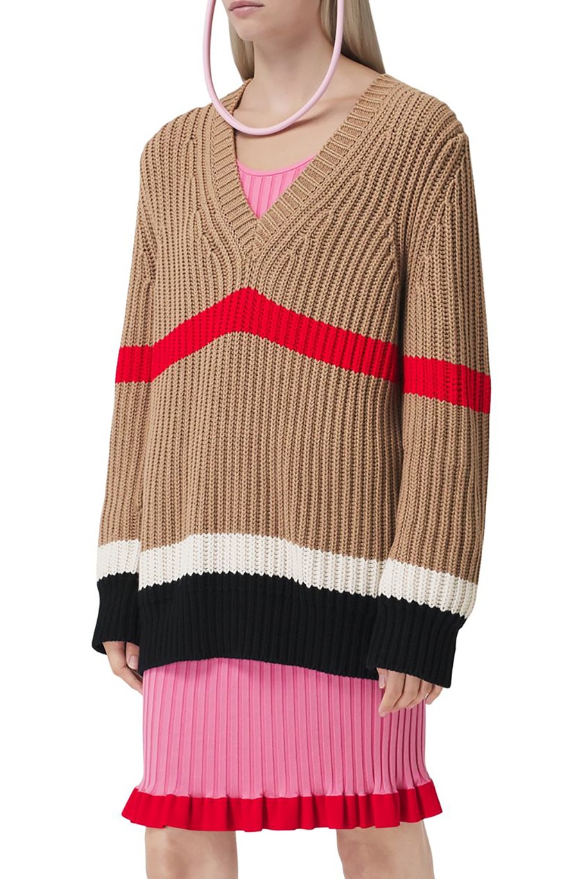 фото Коричневый свитер из кашемира и хлопка burberry