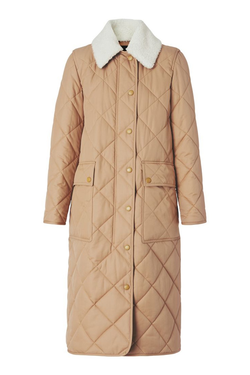 фото Светло-коричневое стеганое пальто burberry