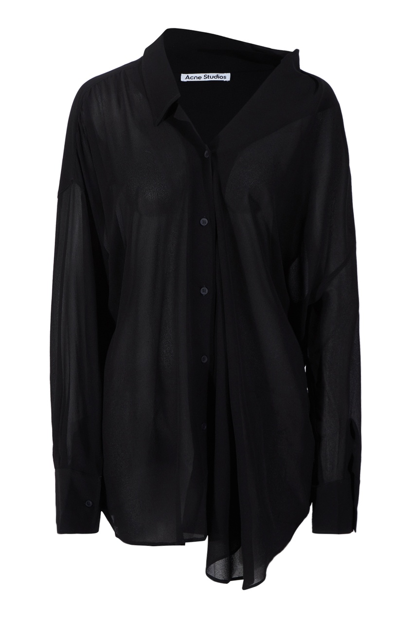 Черная асимметричная блузка Acne Studios цвет black900