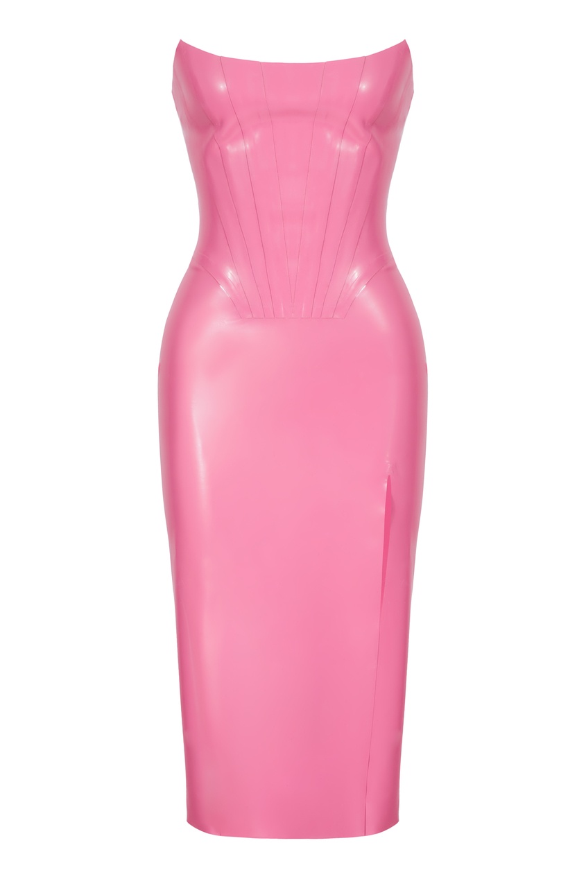 фото Розовое платье с разрезом giuseppe di morabito