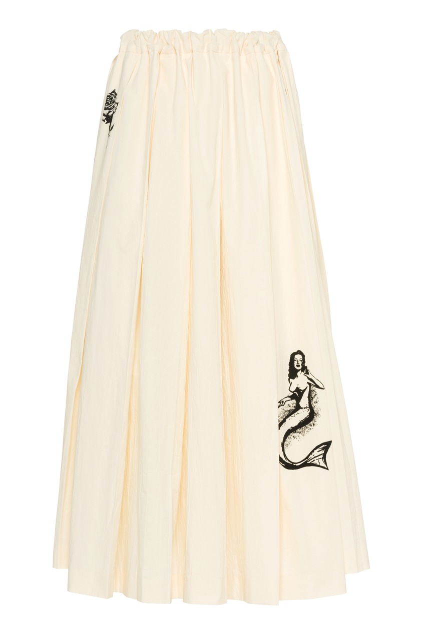 фото Бежево-серая юбка с принтом prada