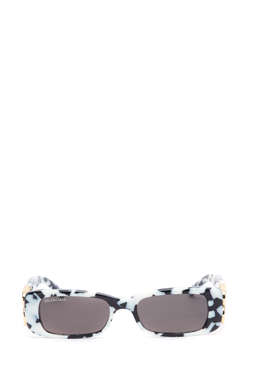 фото Прямоугольные солнцезащитные очки в черно-белой оправе dynasty balenciaga