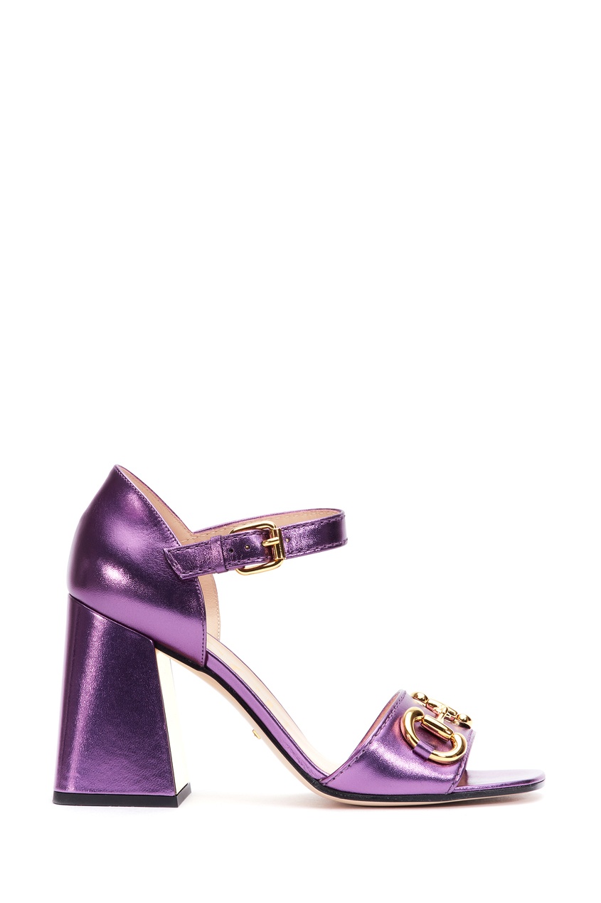 фото Фиолетовые босоножки с пряжкой gucci