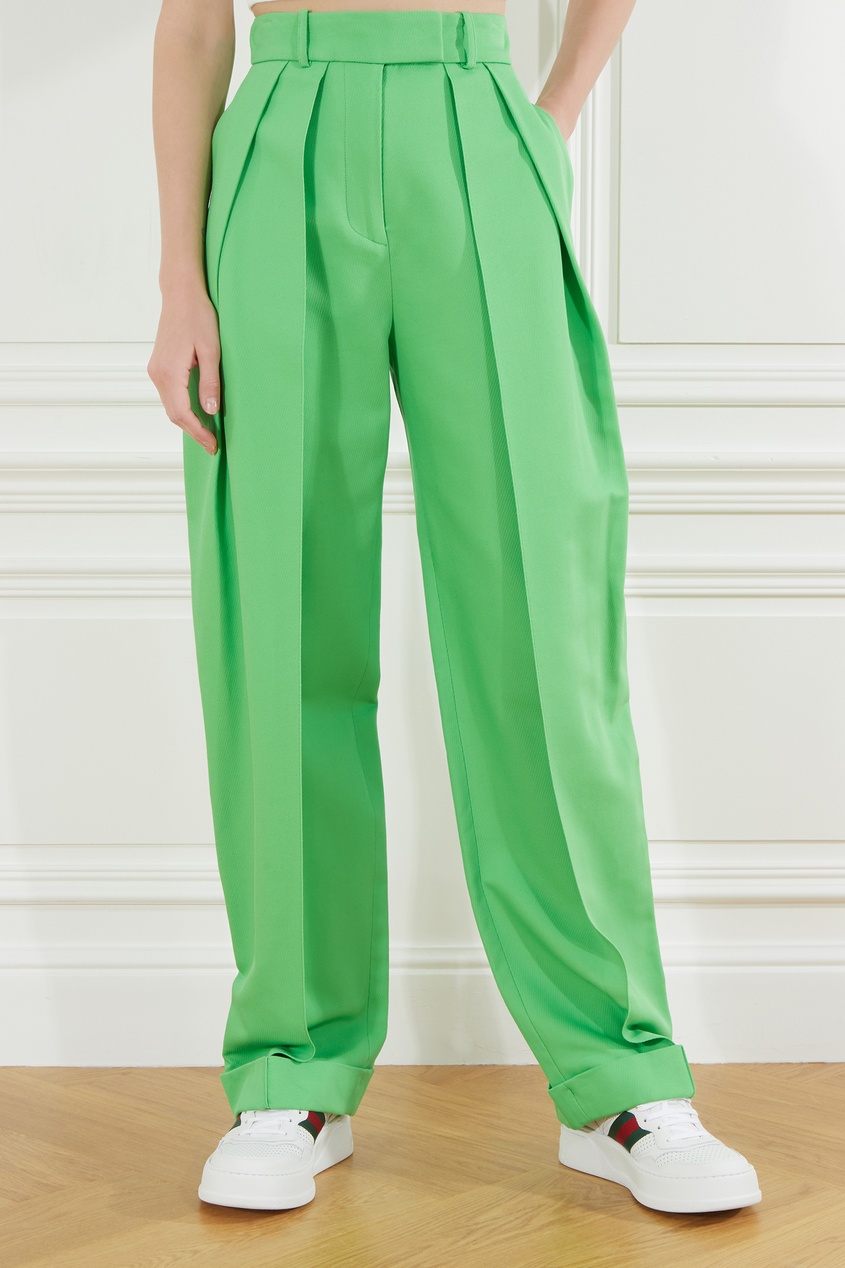 фото Зеленые хлопковые брюки giuseppe di morabito