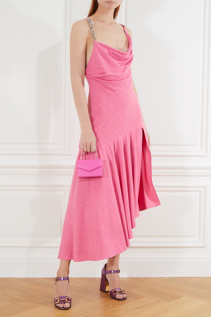 фото Розовое асимметричное платье giuseppe di morabito