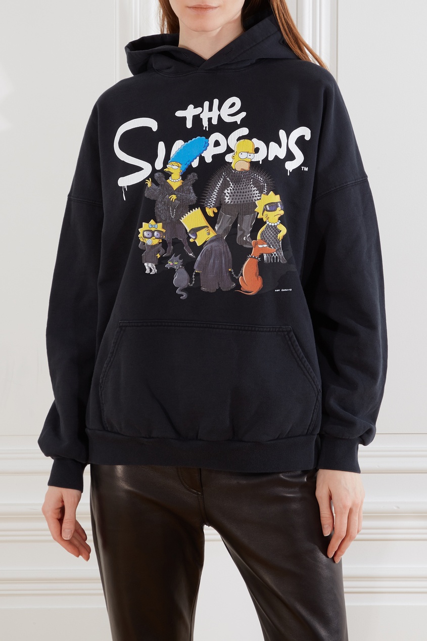 фото Черное худи the simpsons balenciaga