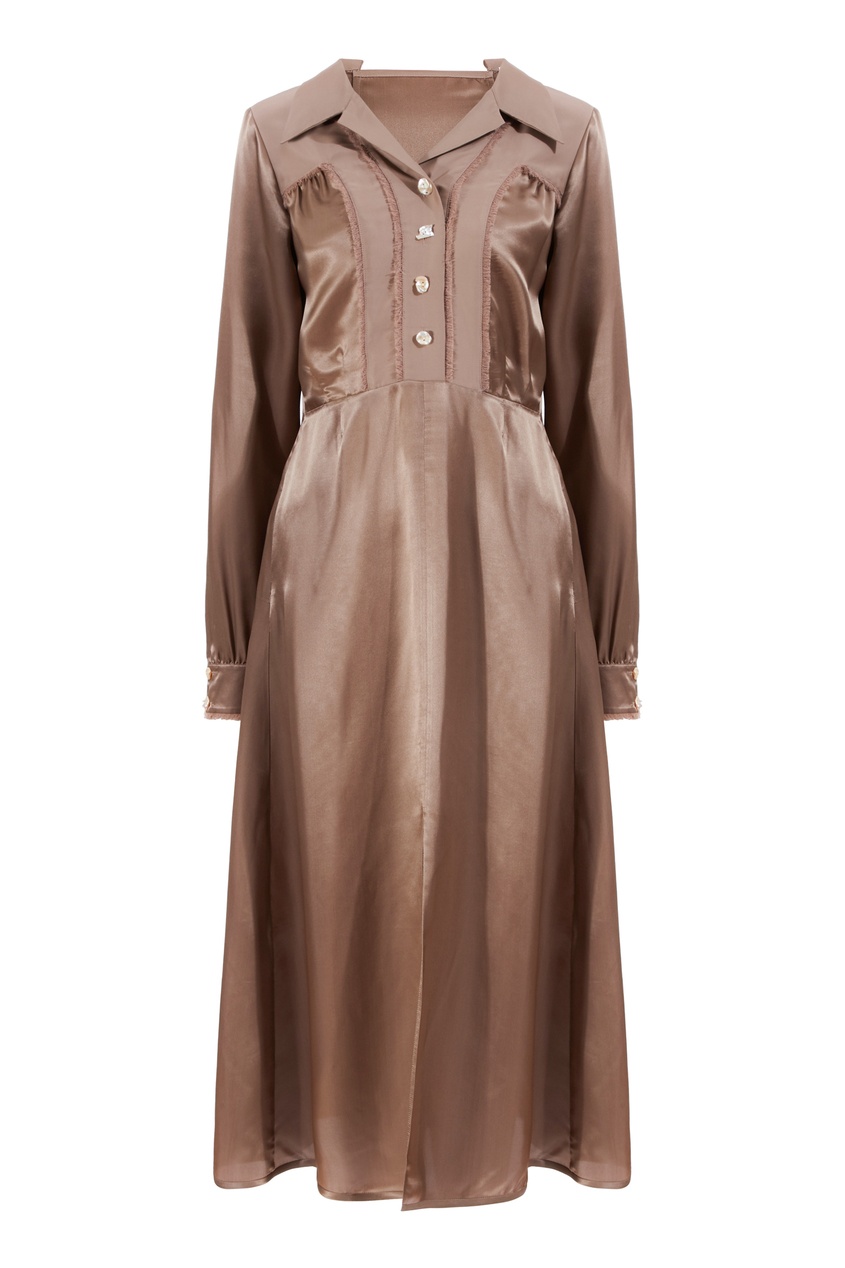 Коричневое платье Acne Studios цвет mink brown