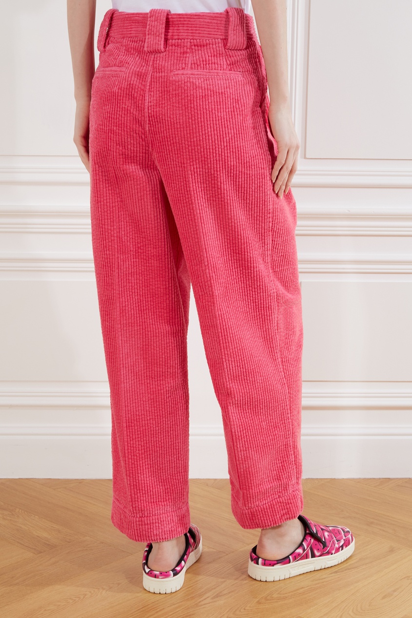 фото Розовые вельветовые брюки ganni