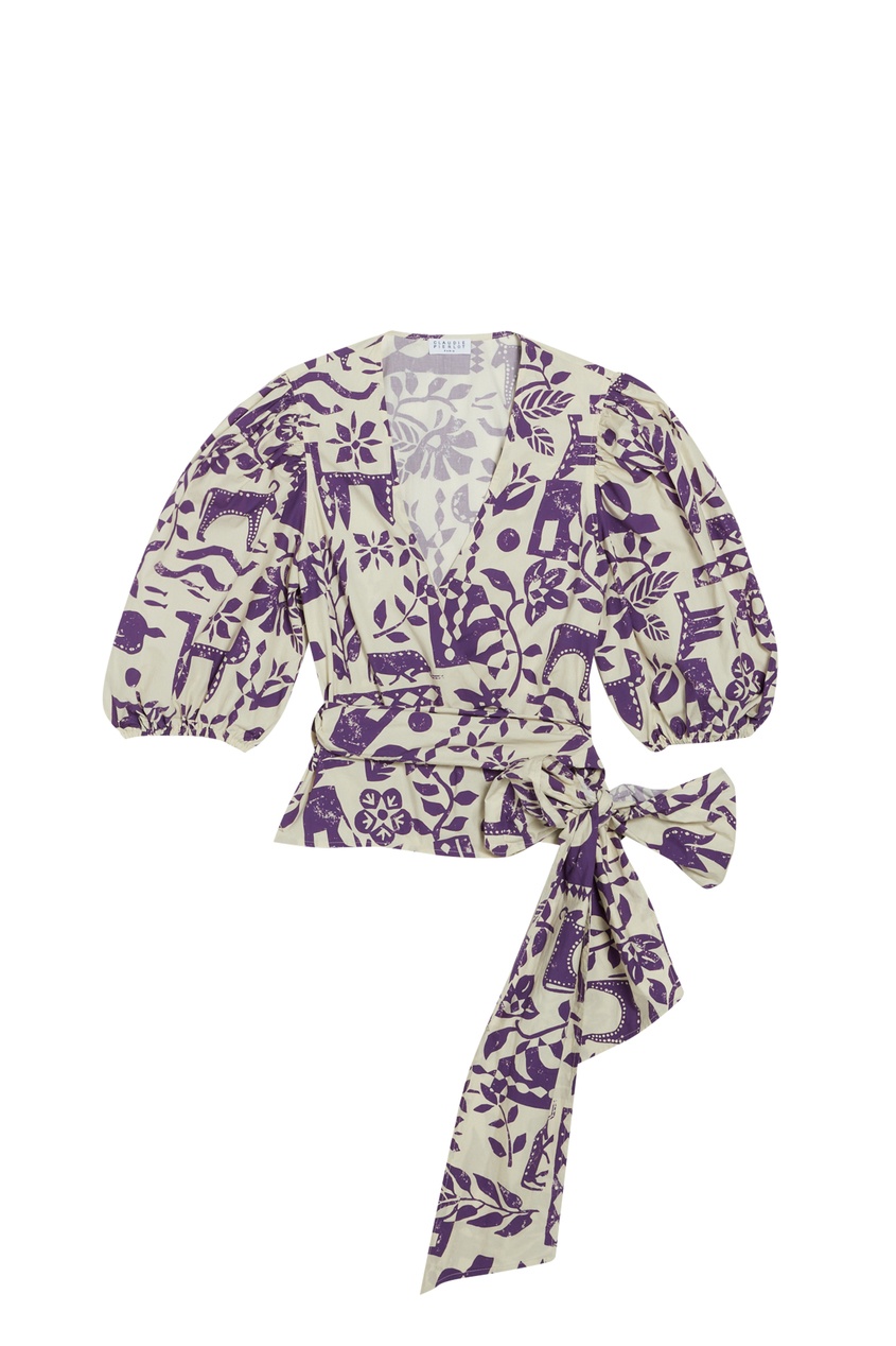 Блузка с фиолетовым принтом Bambini Claudie Pierlot цвет светлый принт