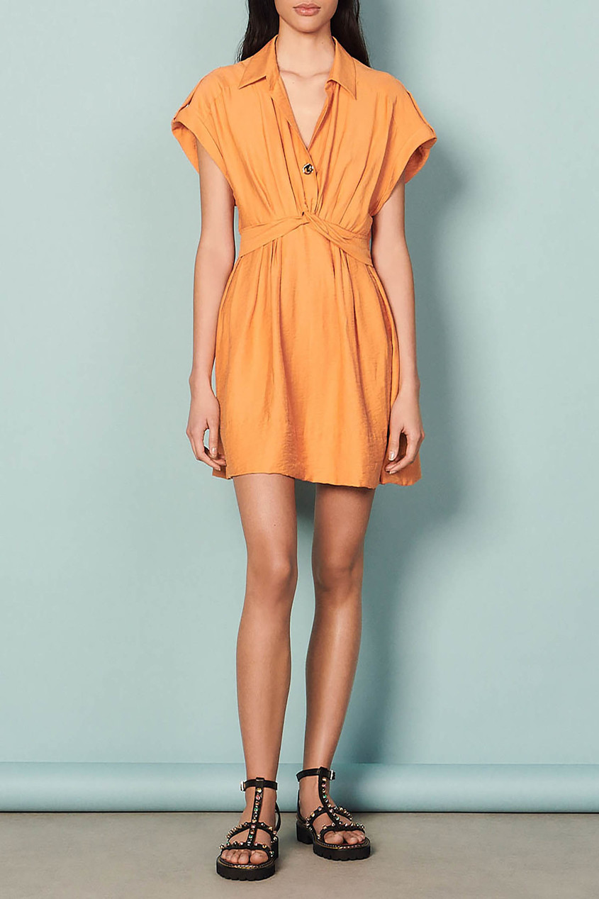 фото Оранжевое платье sandro