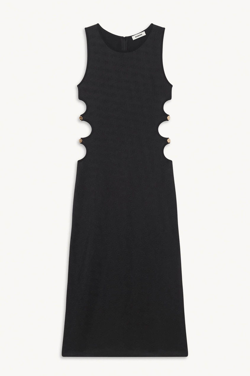 фото Черное платье с разрезами sandro