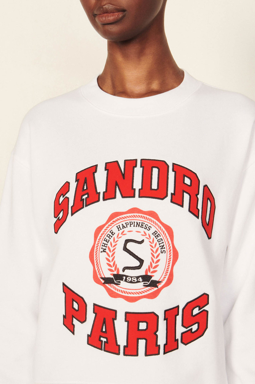фото Белый свитшот с логотипом sandro