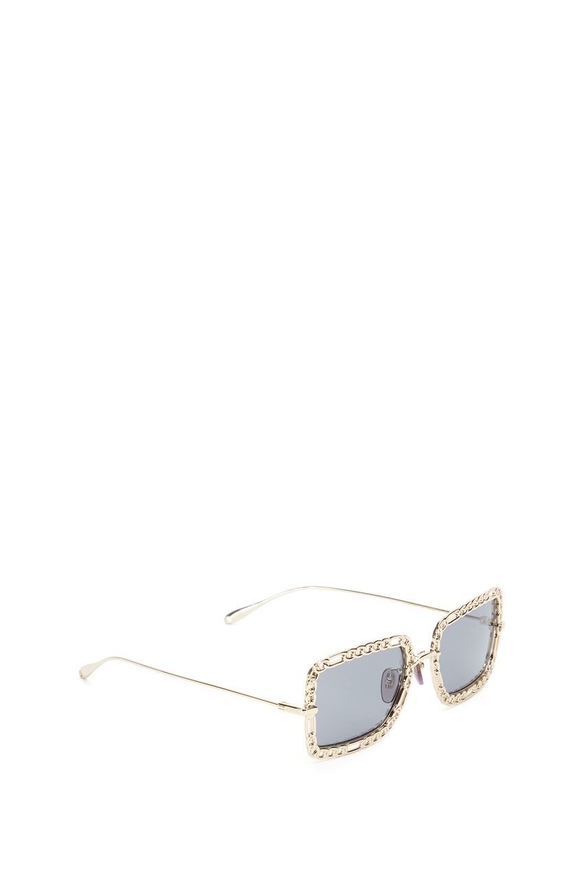 фото Золотистые солнцезащитные очки с цепочкой gucci