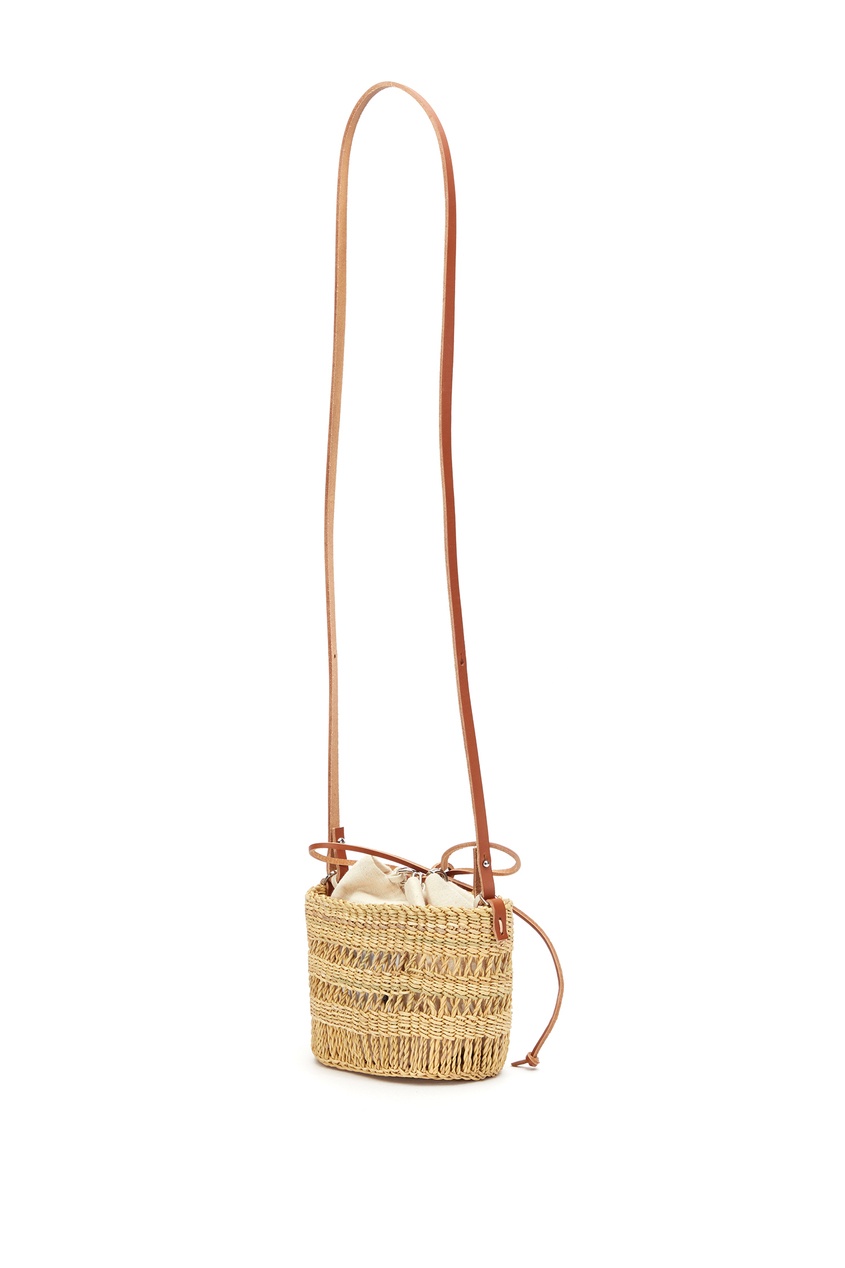 фото Плетеная сумка с коричневой отделкой mini minette muun