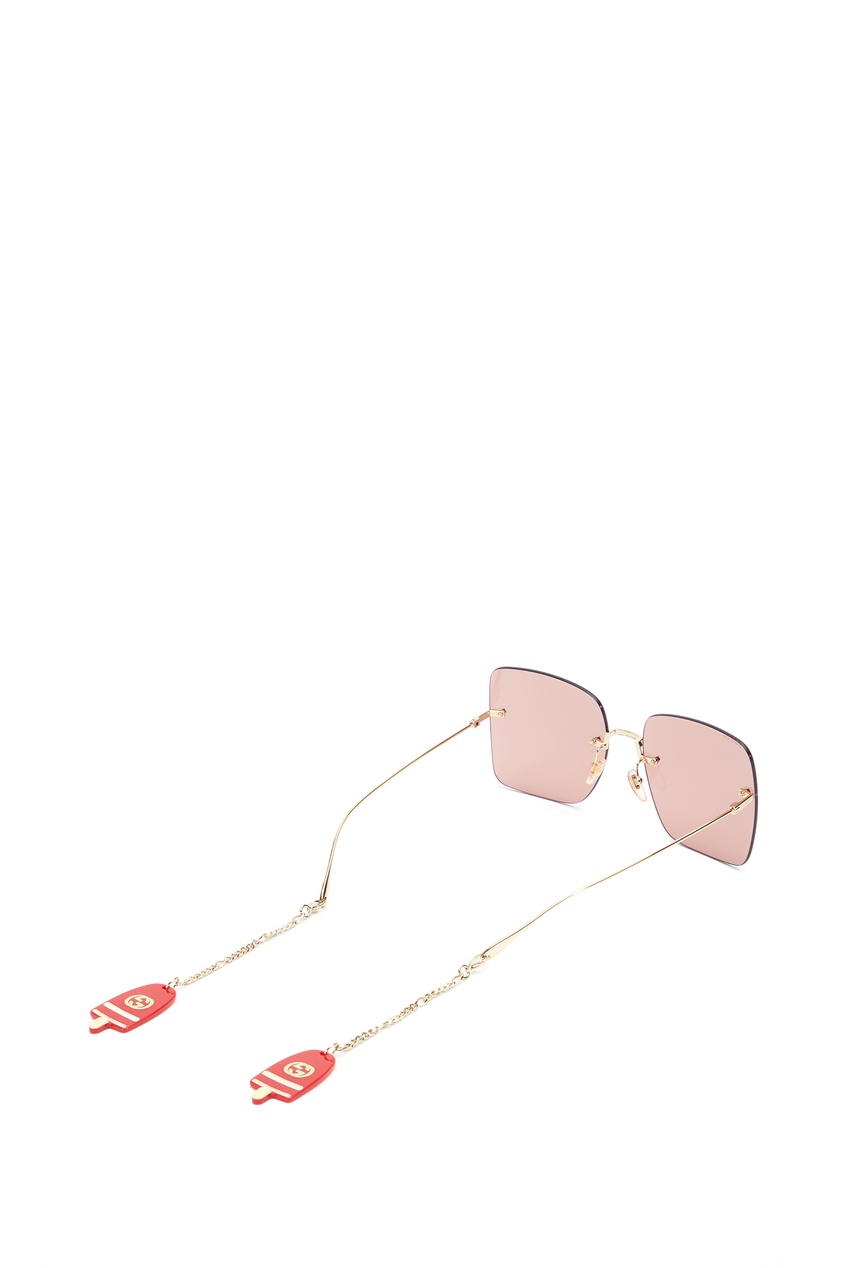 фото Квадратные солнцезащитные очки розового цвета gucci