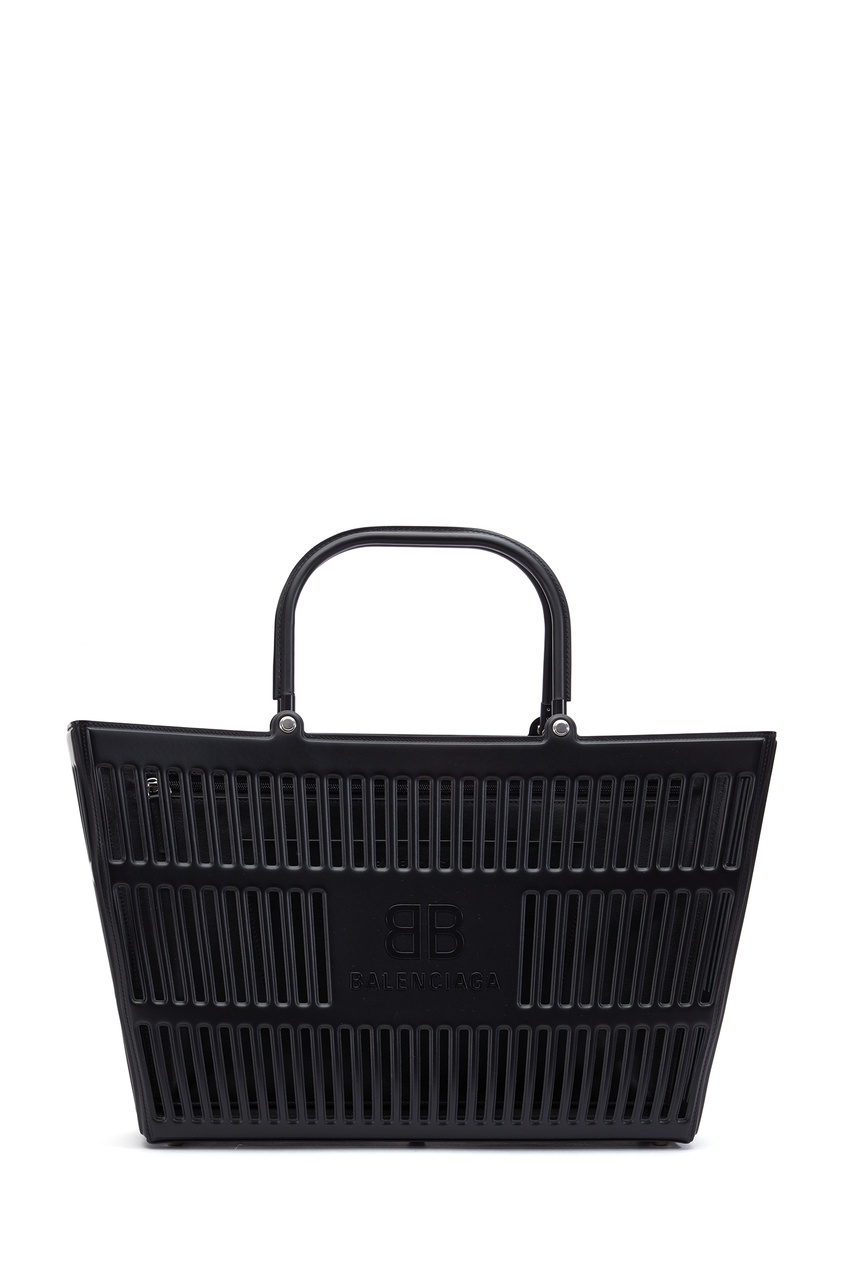 Черная кожаная сумка Mag Basket