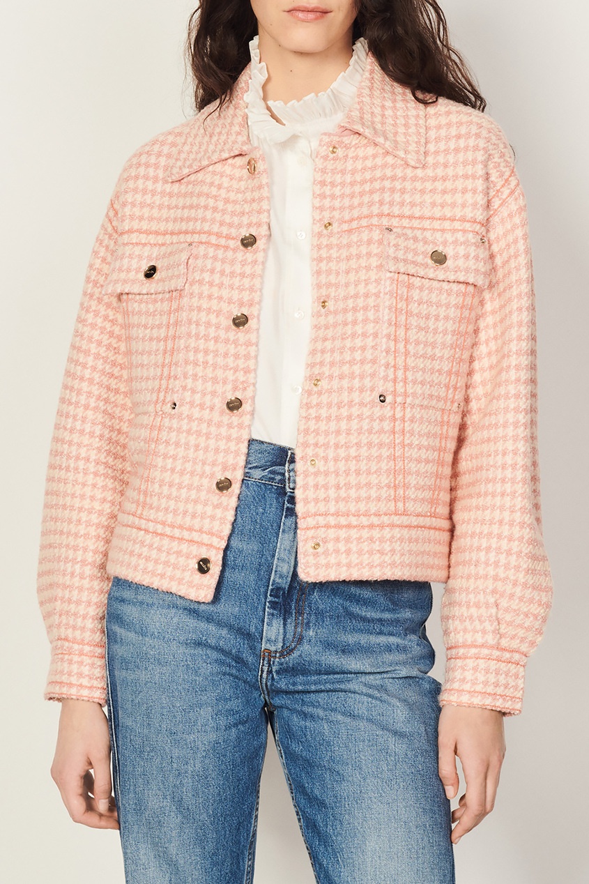 фото Розово-кремовая куртка sandro