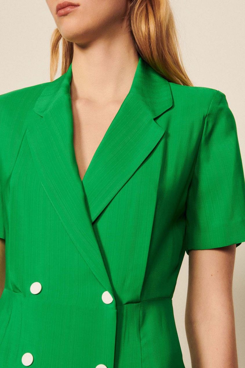 фото Зеленое двубортное платье sandro