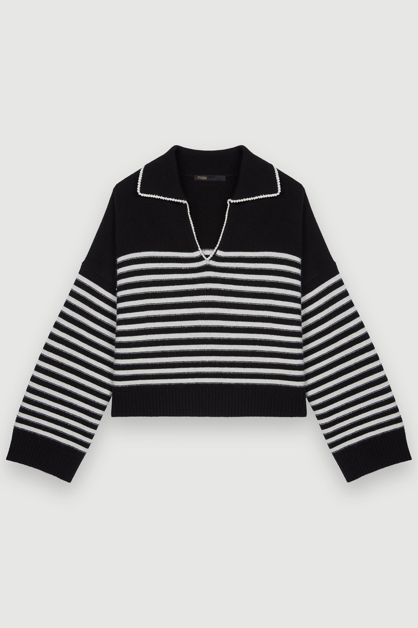 Черный полосатый пуловер Mariniere