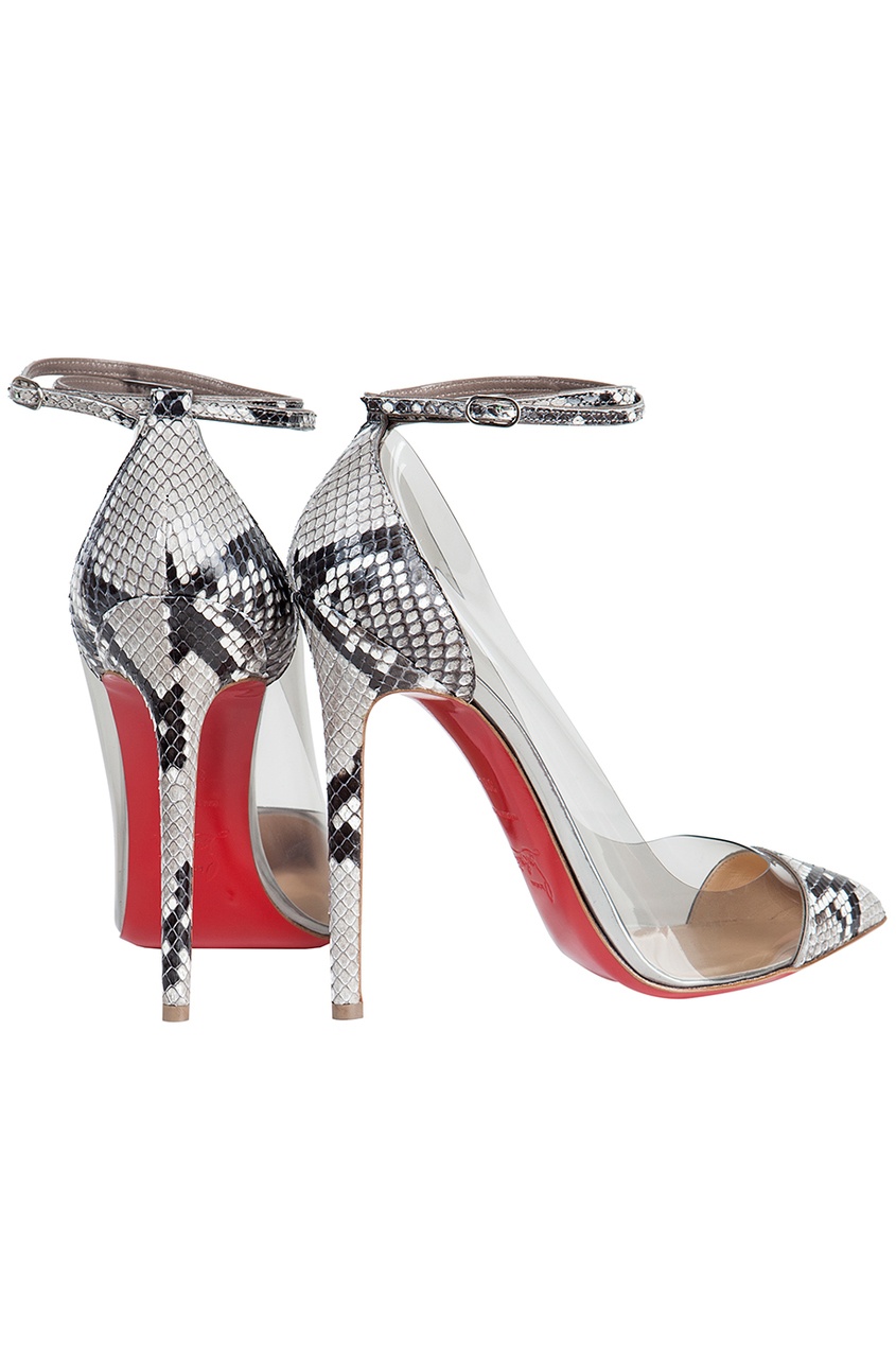 фото Туфли из кожи питона и пластика Un Bout 120 Christian louboutin