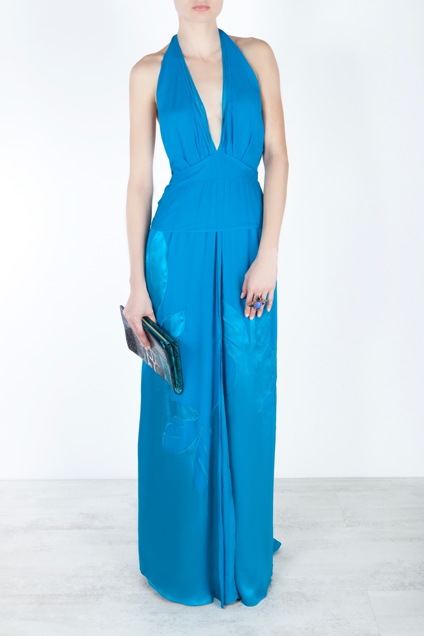 Diane von Furstenberg голубое шелковое платье