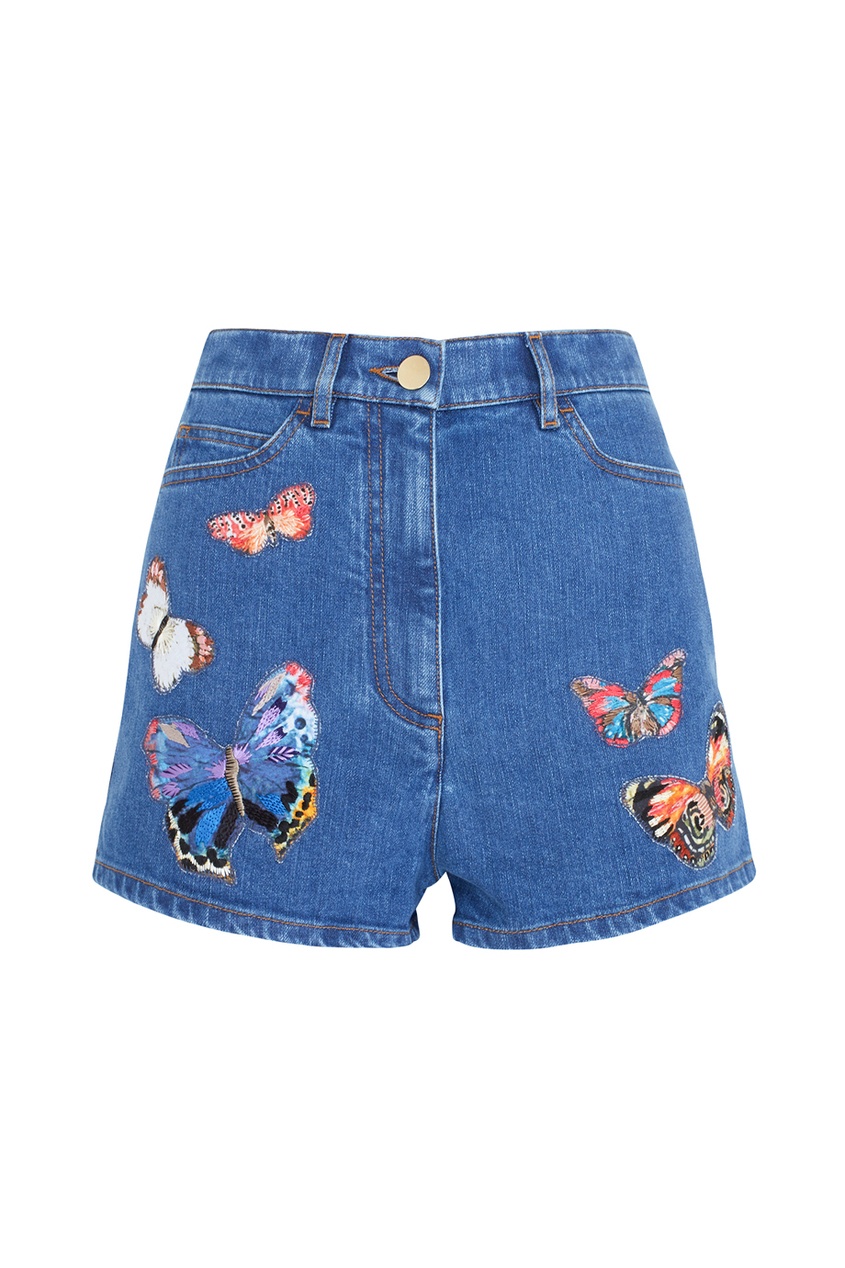 Шорты из денима с вышивкой