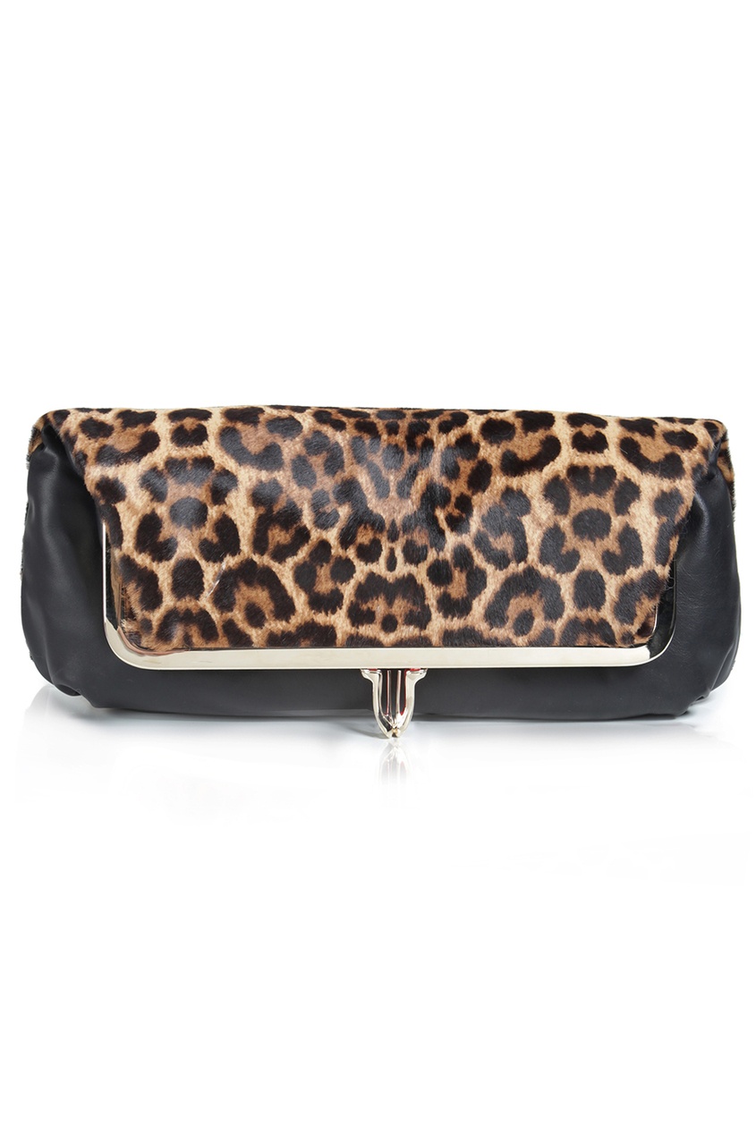 фото Клатч из кожи пони Maxi Loubi Clutch Pony 50s/Calf Christian louboutin