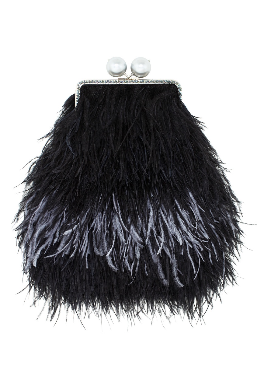 Клатч с перьями марабу Naomi