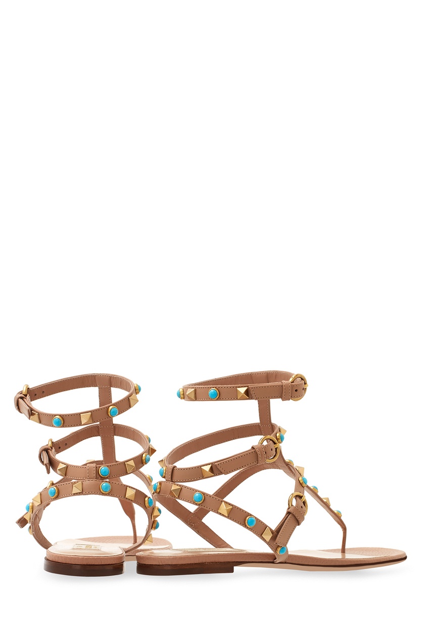 фото Кожаные сандалии rockstud rolling valentino