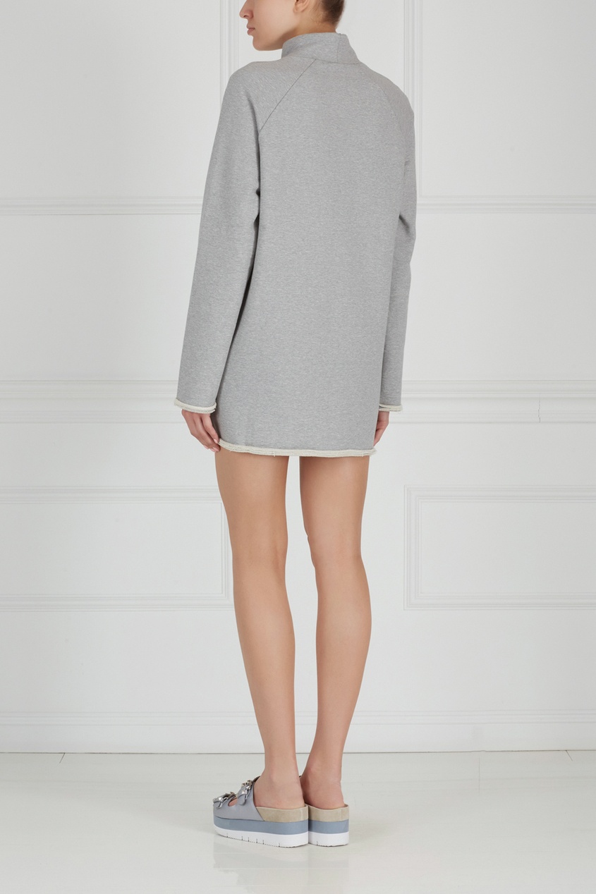 фото Однотонное платье choker f-sweatshirt dress zddz