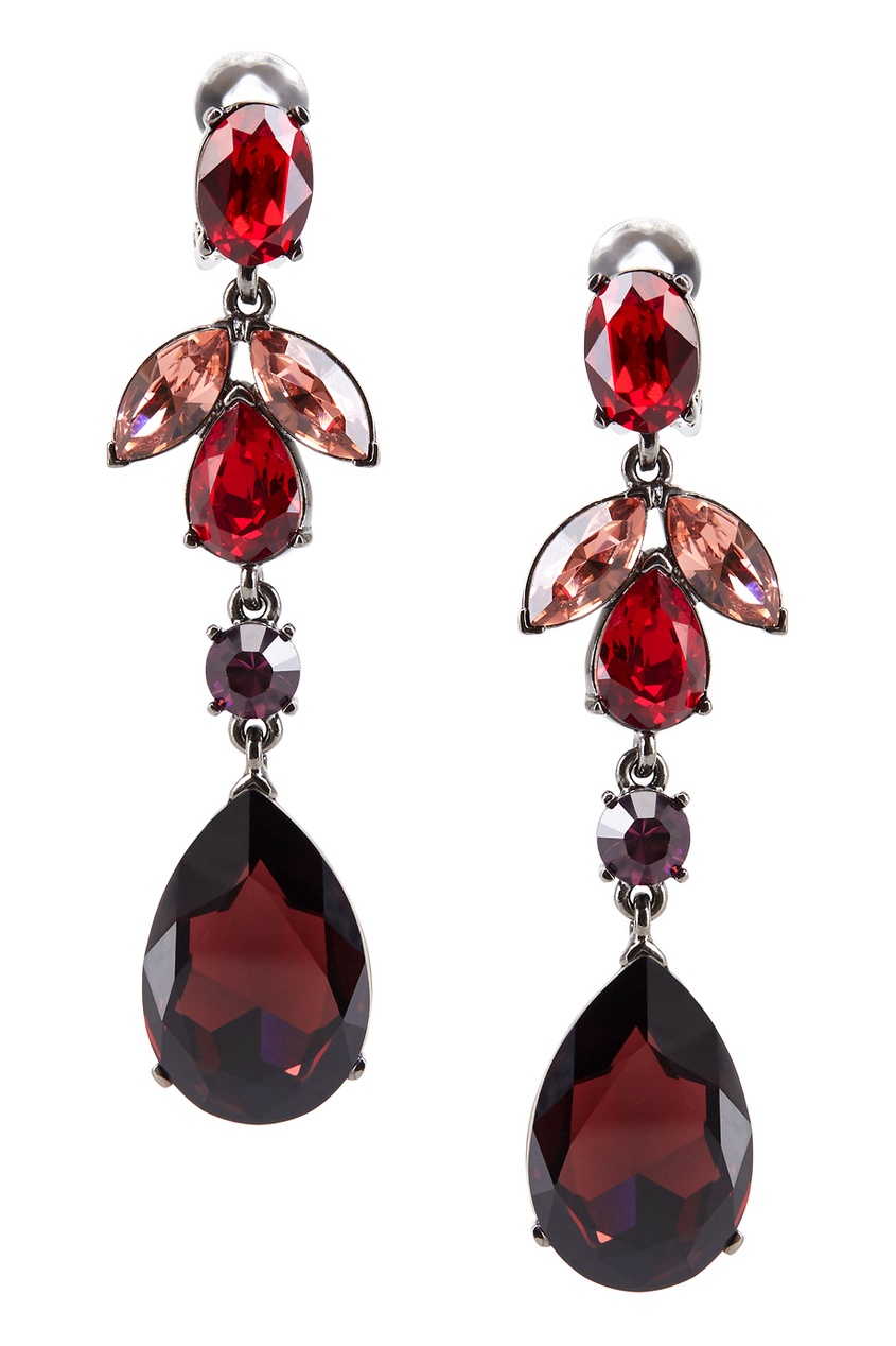 

Серьги из олова с кристаллами, Красный, Серьги из олова с кристаллами