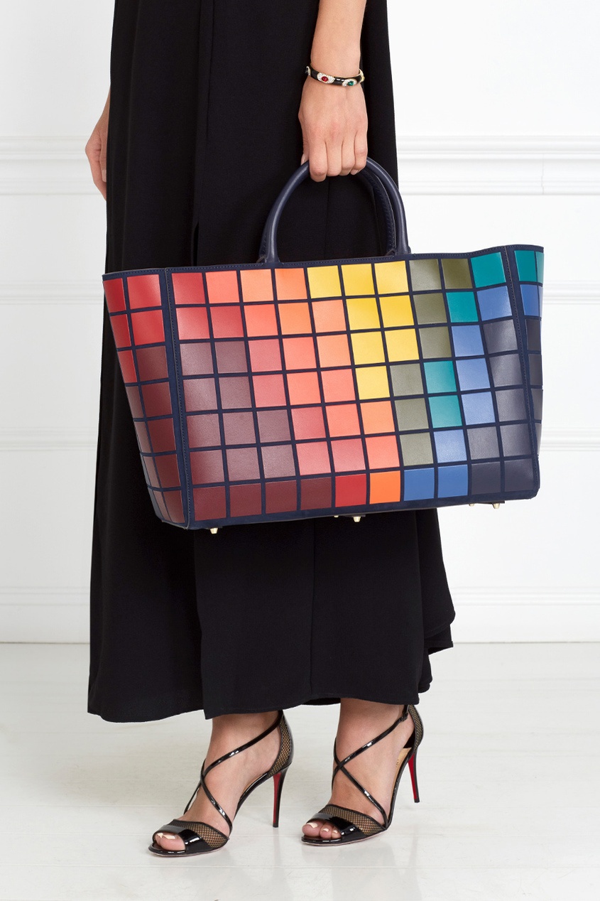 фото Кожаная сумка ebury maxi giant pixels anya hindmarch