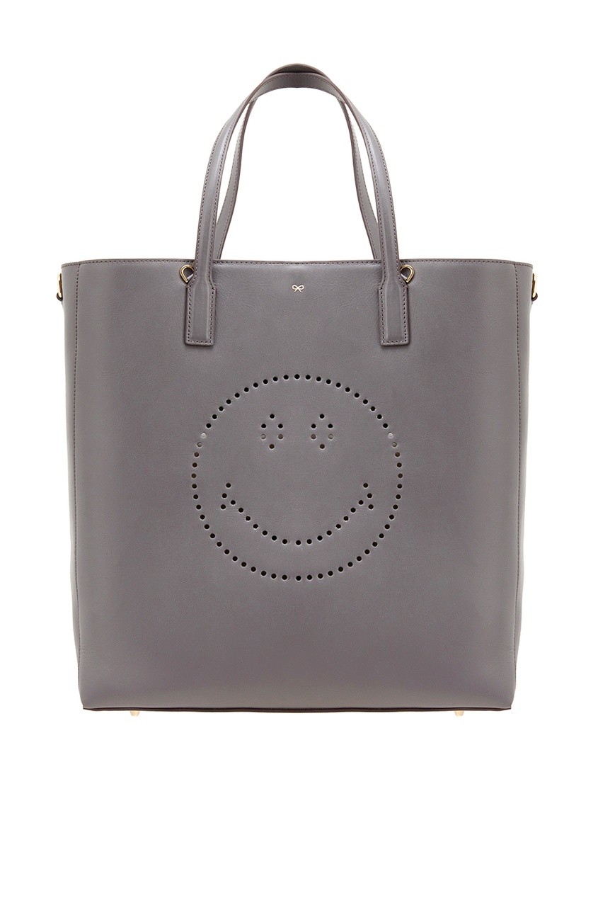 фото Кожаная сумка ebury tote smiley anya hindmarch