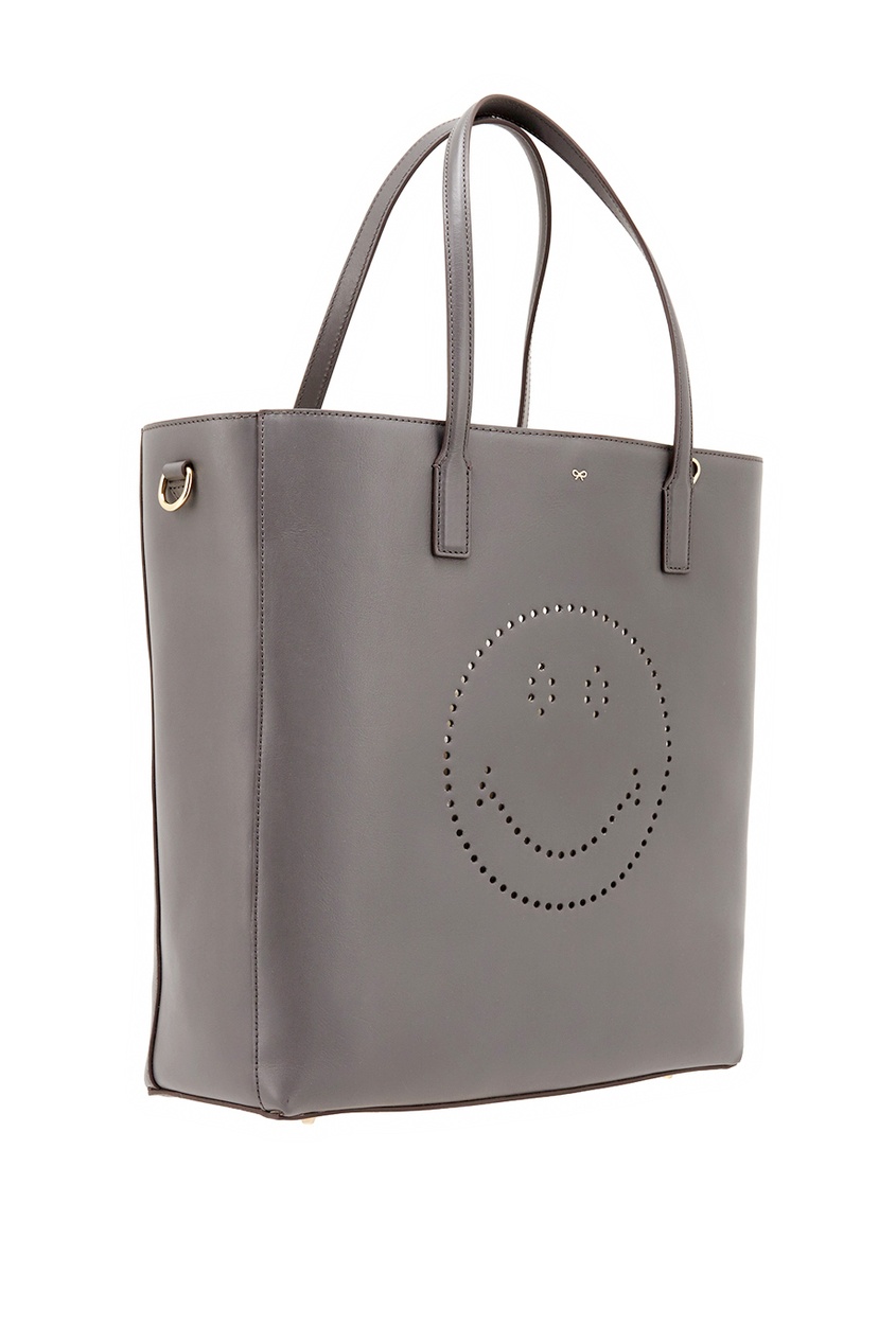 фото Кожаная сумка ebury tote smiley anya hindmarch