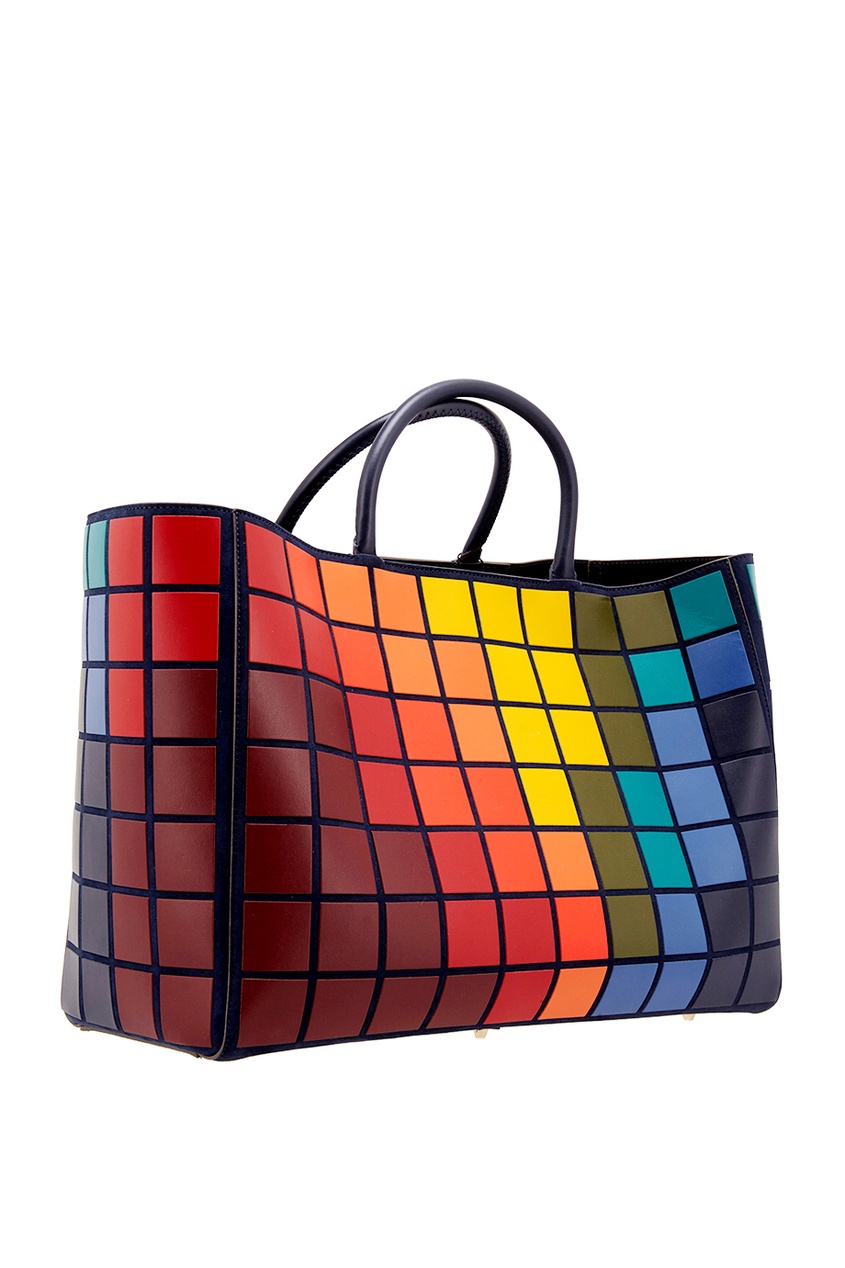 фото Кожаная сумка ebury maxi giant pixels anya hindmarch