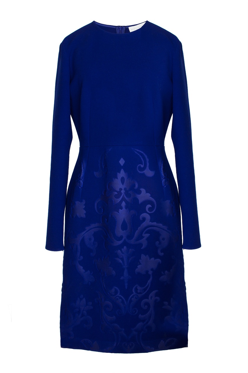 фото Темно-синее платье-миди с принтом Stella mccartney