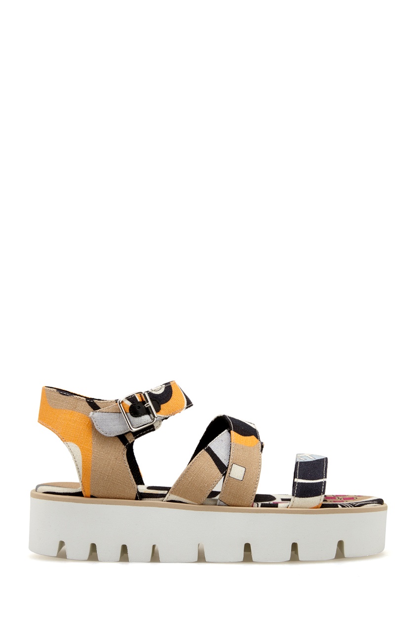 фото Льняные сандалии Criss Cross Wedge Msgm