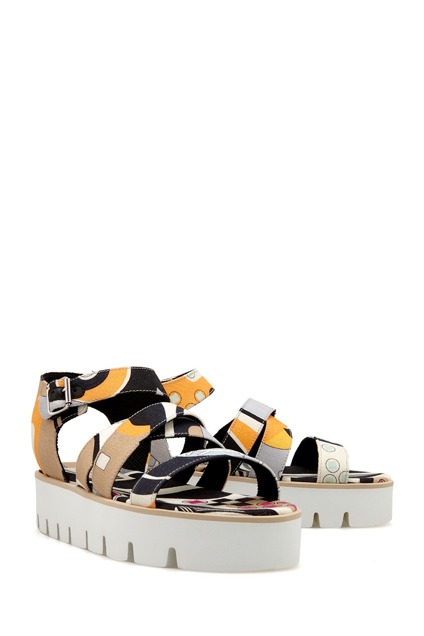 фото Льняные сандалии criss cross wedge msgm