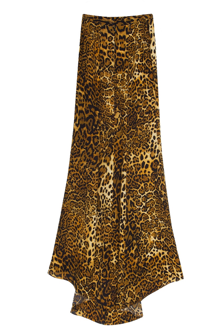 фото Шелковая юбка в пол с леопардовым принтом tzipporah