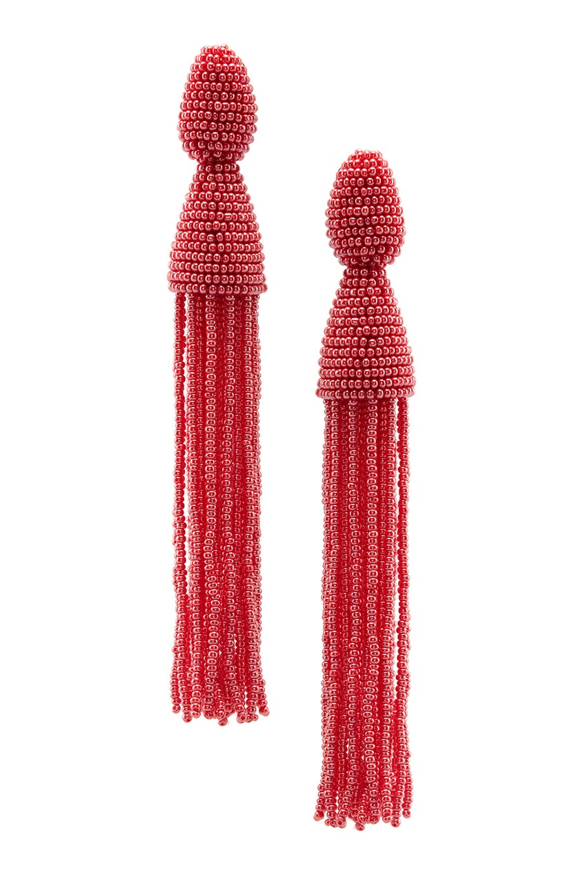 

Клипсы из стекляруса, Красный, Клипсы из стекляруса