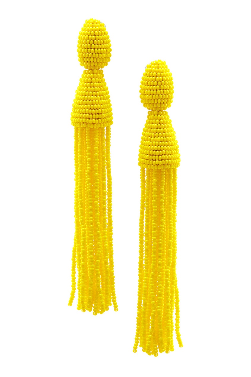 

Клипсы из стекляруса, Желтый, Клипсы из стекляруса