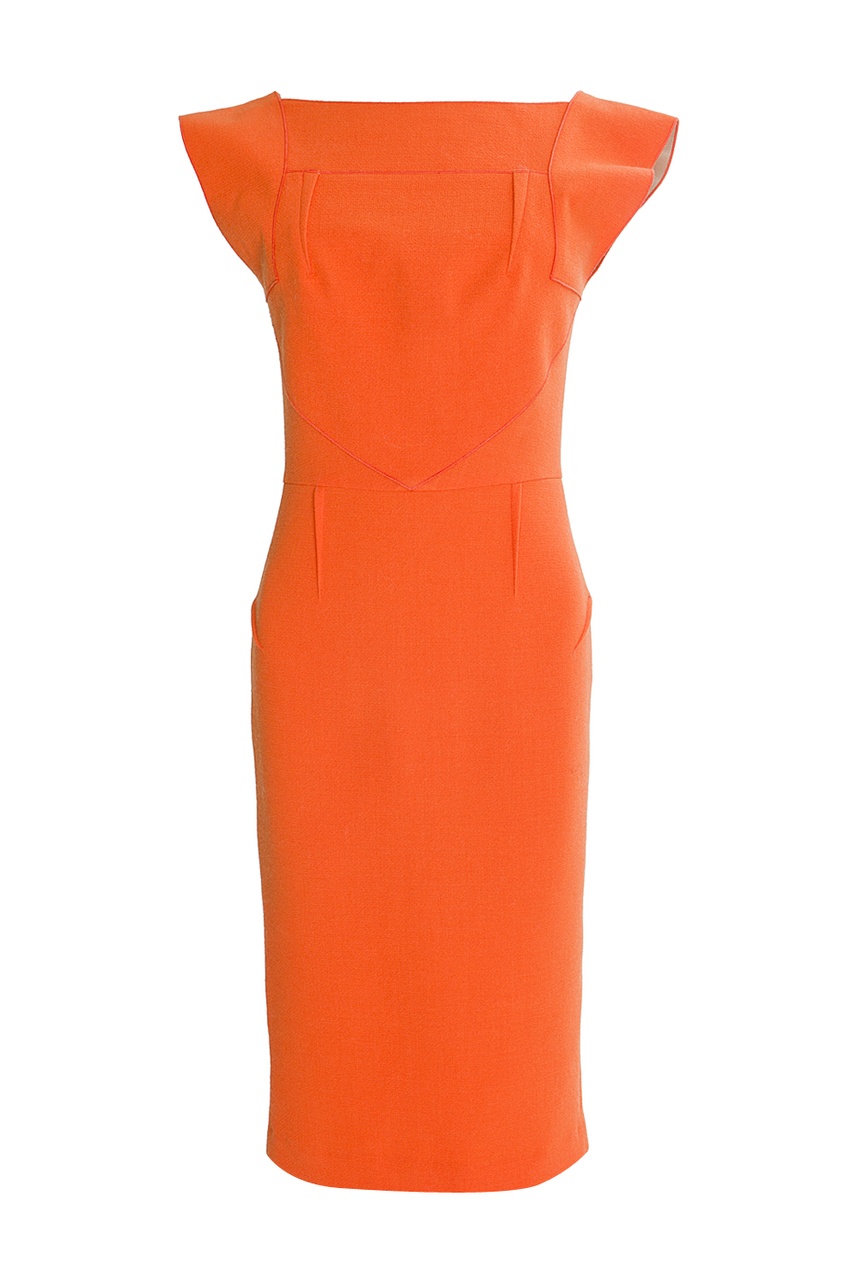 фото Оранжевое платье-футляр Roland mouret