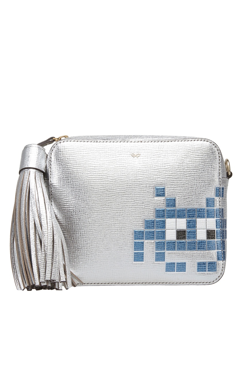 фото Сумка из металлизированной кожи space invader anya hindmarch