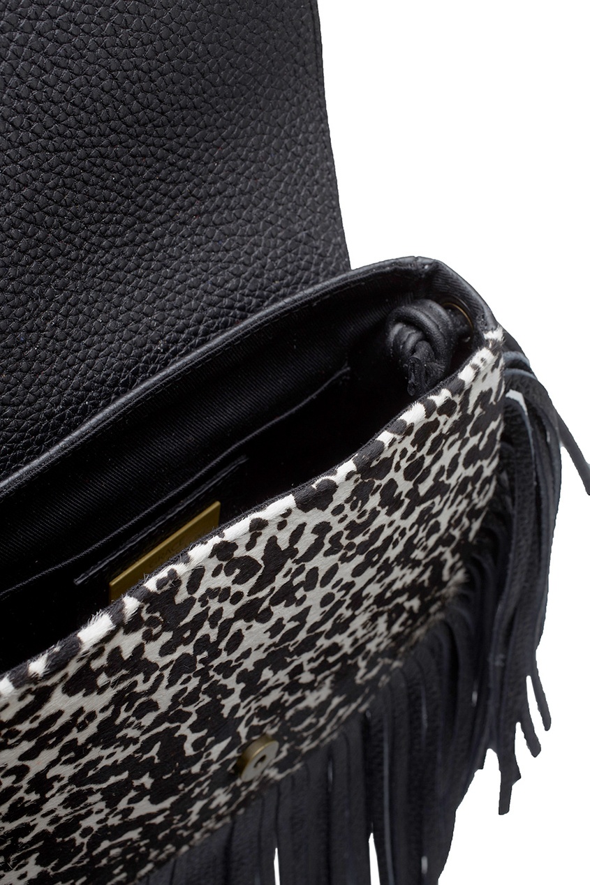 фото Кожаная сумка с мехом пони gamine grace atelier de luxe