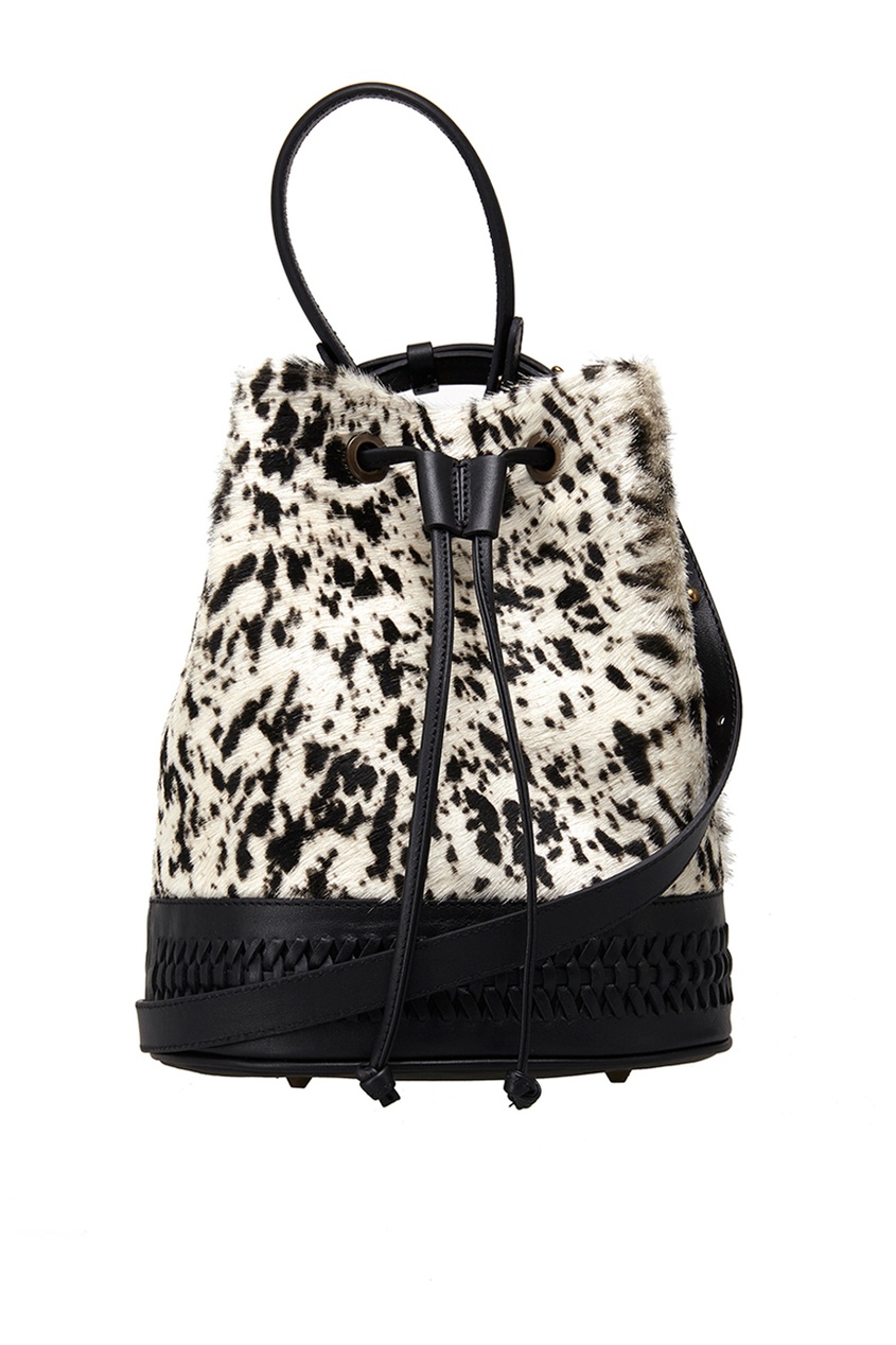 фото Кожаная сумка с мехом пони babbo classe grace atelier de luxe
