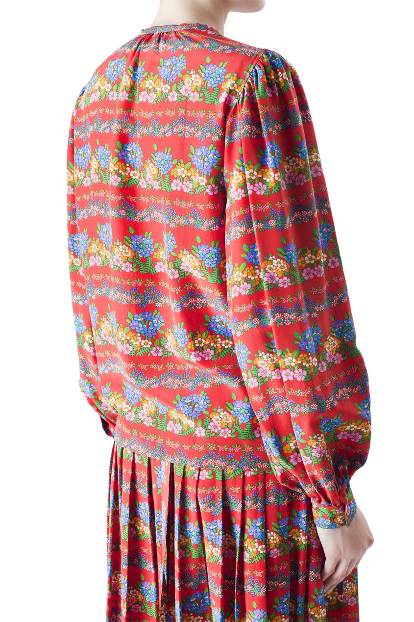 фото Костюм из блузы и юбки с цветочным принтом (70-е гг.) yves saint laurent vintage