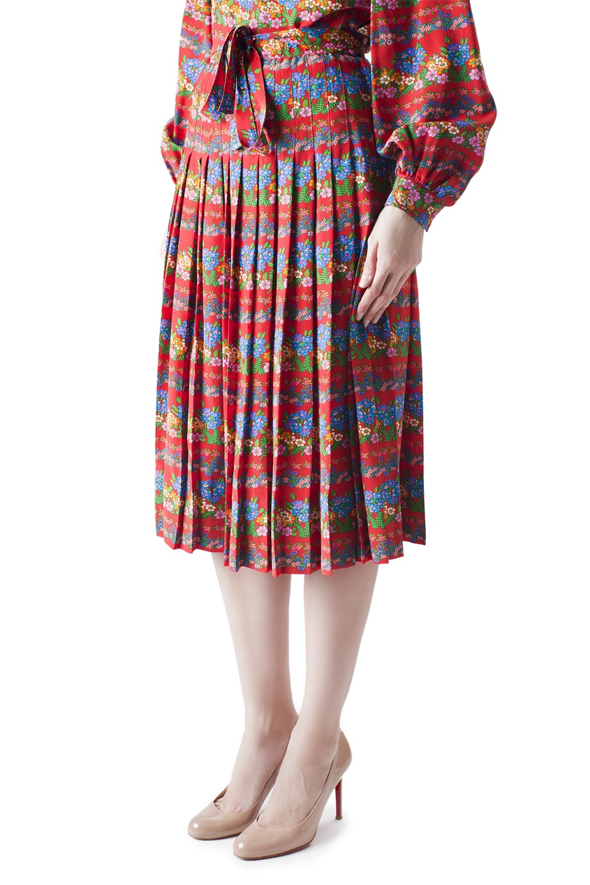 фото Костюм из блузы и юбки с цветочным принтом (70-е гг.) yves saint laurent vintage