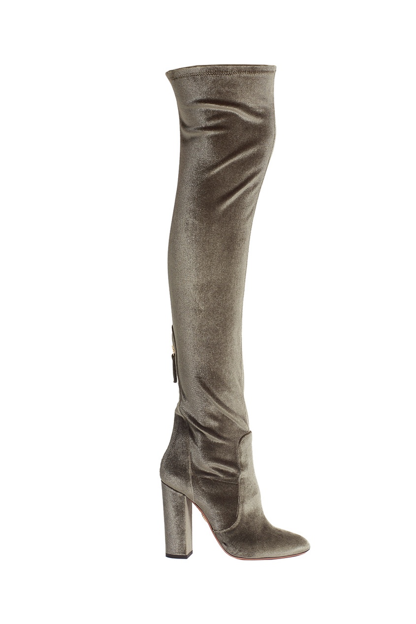 фото Бархатные сапоги Velvet Thigh High 105 Aquazzura