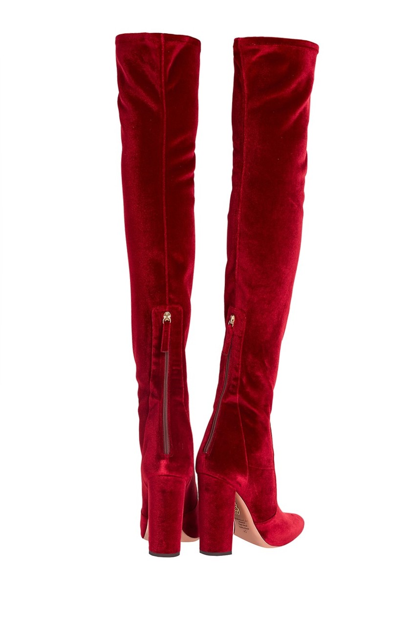 фото Бархатные ботфорты Velvet Thigh High 105 Aquazzura